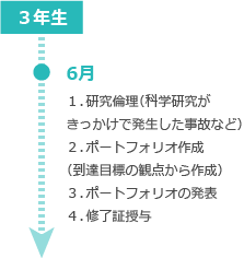 3年間のプログラムのイメージ:3年生