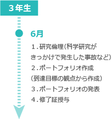 ３年間のプログラムのイメージ：3年生