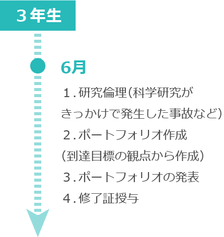 3年間のプログラムのイメージ:3年生